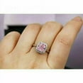 thumbnail image 2 of Silverstar Gems 14K White Gold Finish 2 CT Cushion Pink Cubic Zirconia Halo Engagement Ring, 2 of 2