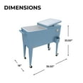 thumbnail image 4 of Permasteel 80-Qt Classic Outdoor Steel Patio Cooler on Wheels, Beverage Rolling Cart, Blue, 4 of 8