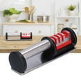 thumbnail image 5 of 4-Stage Professional Knife Sharpener: Multifunctional Manual Sharpening Tool with Tungsten Steel, Diamond, Ceramic Rods for Kitchen, Outdoor Camping - Non-Slip Base, Silver+Red, Quick Safe Sharpening, 5 of 5