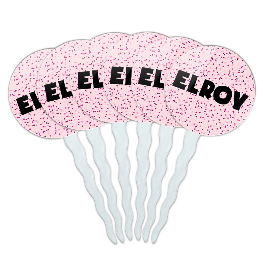 Elroy Cupcake Picks Toppers - Set of 6 - Pink Speckles