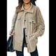 thumbnail image 2 of Chaqueta de Mujer de Gran Tamaño con Botones y Larga con Aberturas. Caqui XL, 2 of 5