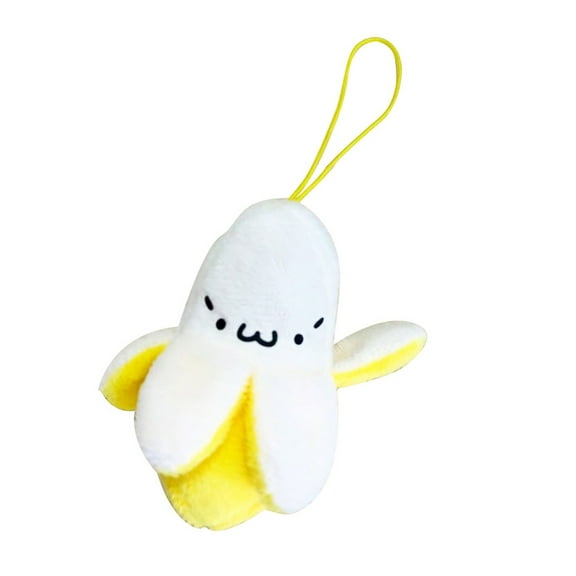 Necvior Fun Banana Plush Keychain Fruit Pendant Keyring Soft Fruit Toy for Decorating Backpacks and Keyrings Bag Accessories