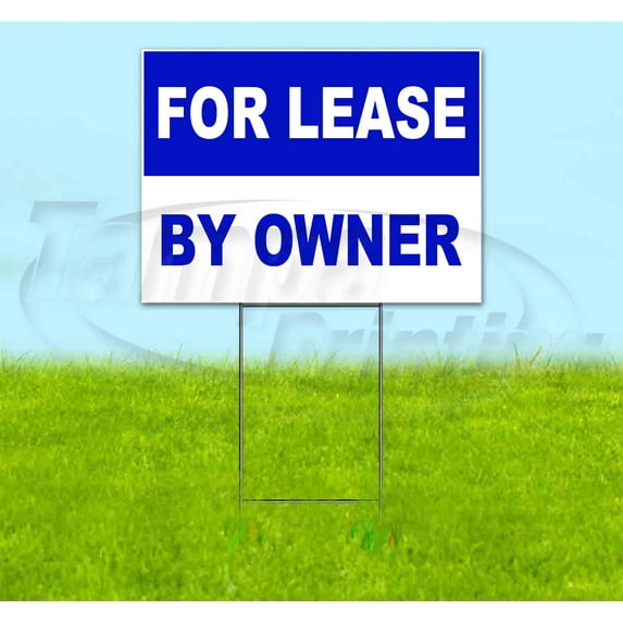 For Lease By Owner (18" x 24") Yard Sign, Includes Metal Step Stake