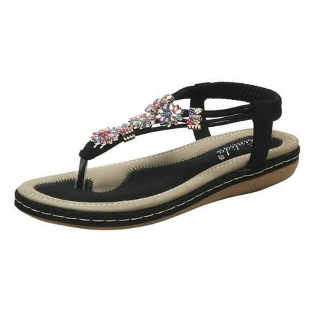 

KaLI_store Wedge Sandals for Women Women s Slides Sandals with Arch Support Ankle Strap Comfortable Sandals Summer Closed Toe Casual Outdoor Sandals Shoes for Women Black