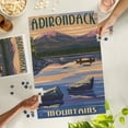 thumbnail image 3 of Lantern Press 1000 Piece Jigsaw Puzzle, Adirondack Mountains, New York, Lake and Mountain View, 3 of 5