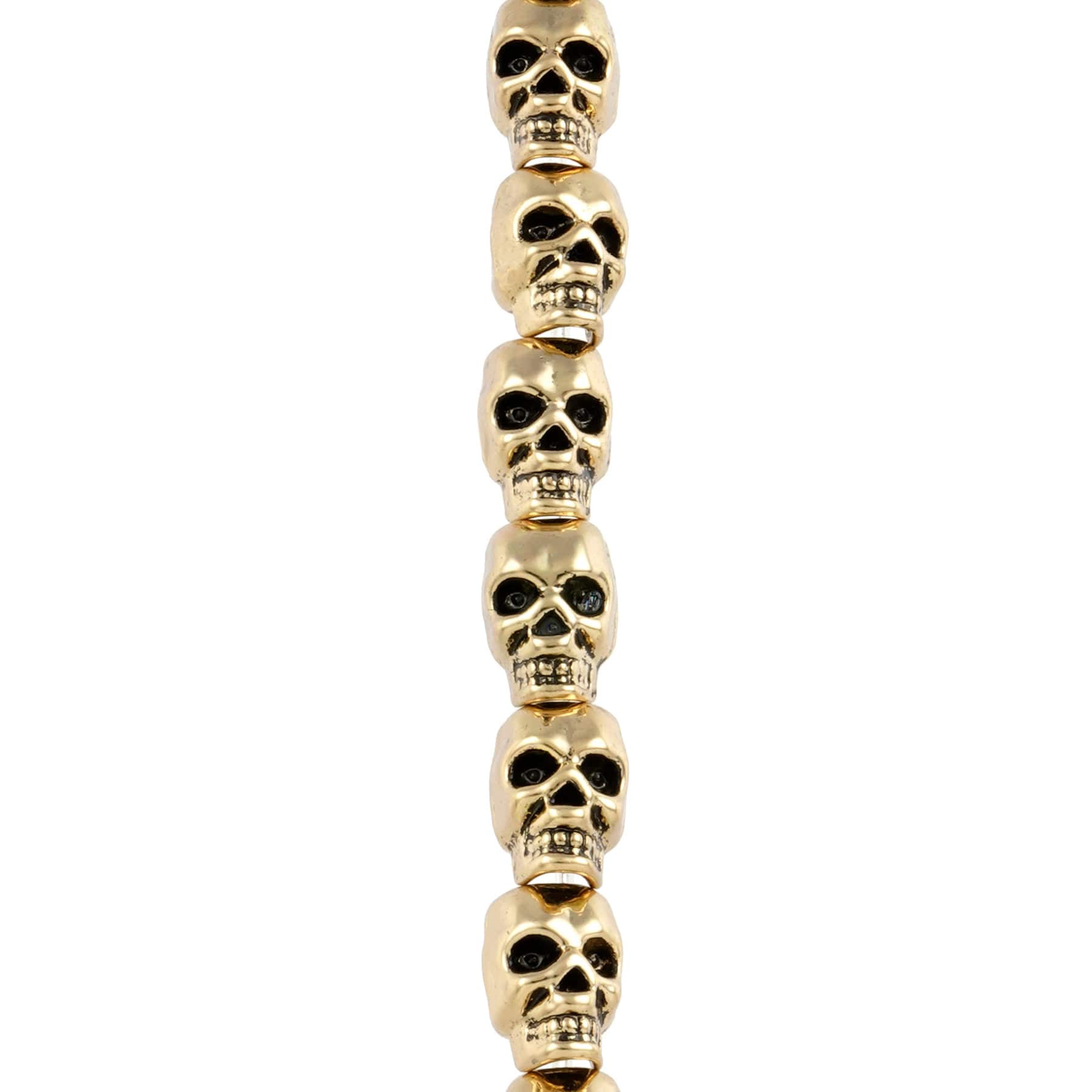 MICHAELS Antique Gold Metal Skull Beads, 12mm by Bead Landing™ MICHAELS Antique Gold Metal Skull Beads, 12mm by Bead Landing™