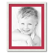 ArtToFrames 22x28" Matted Picture Frame with 18x24" Single Mat Photo Opening Framed in 1.25" Satin White Frame and 2" Rouge Mat (FWM-3966-22x28)