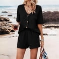 thumbnail image 5 of Summer Women's Casual Suit Tops And Shorts Fashion Two-Piece Set, 5 of 9