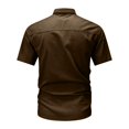 thumbnail image 6 of Havenx Men's Safari Cargo Shirt Short Sleeve Button Down Cargo Shirt with Pockets Collared Top Work Comfy Camping Work Hiking Casual Clothes,Coffee XL, 6 of 7