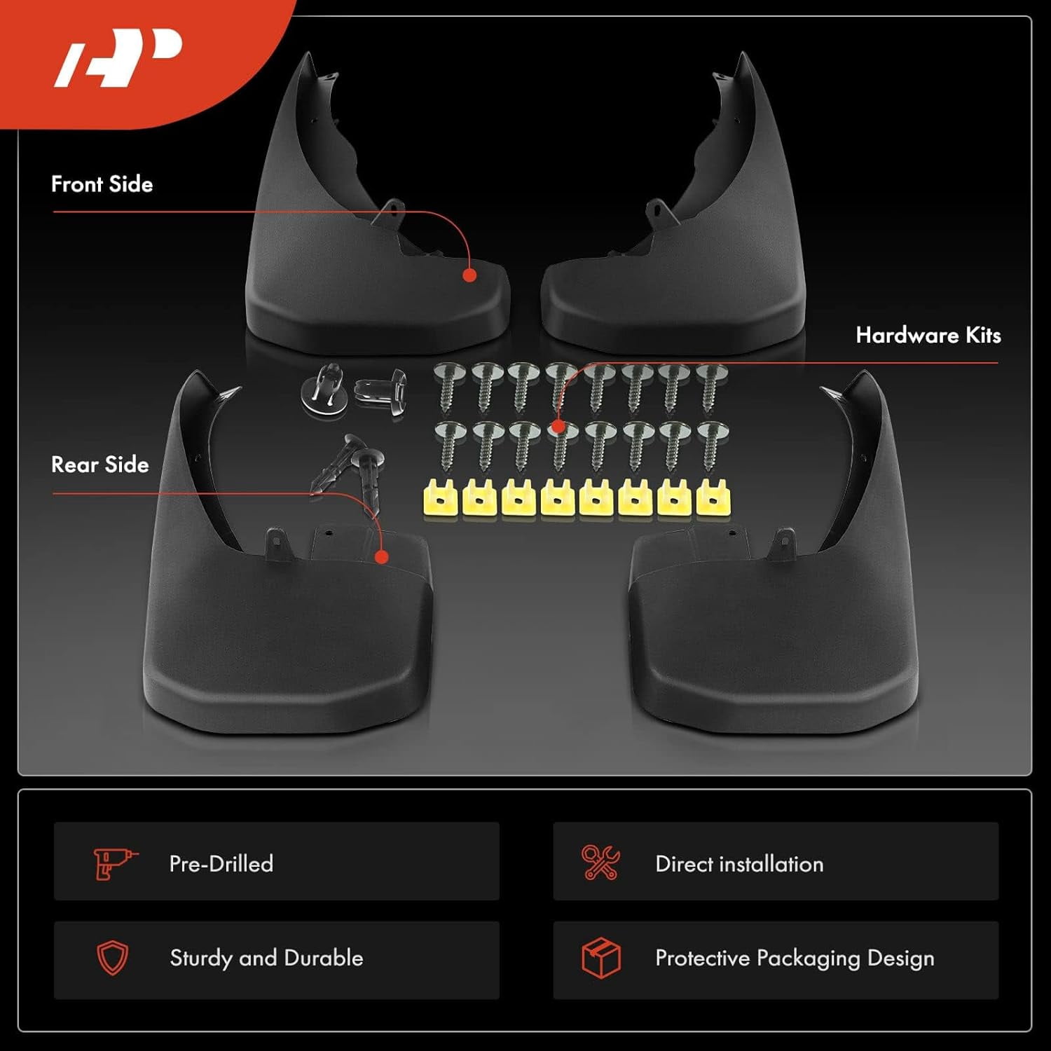 A-Premium Splash Guard Mud Flaps Replacement for Nissan Frontier 2005-2019 4-PC Set