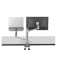 thumbnail image 2 of Aluminum Silver Ergonomics 10"-17" Desk Laptop Stand 32" Monitor Desktop Bracket Computer Mount Full Motion Column Bar ,Easy to Use, 2 of 7
