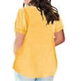 thumbnail image 4 of Timegard Plus Size Tops for Women Notched V Neck Drop Shoulder Loose Comfy Summer Casual Tee Blouse, 4 of 6