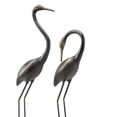 thumbnail image 3 of Crane Pair Antique Bronze Metal Garden Sculpture, 3 of 3