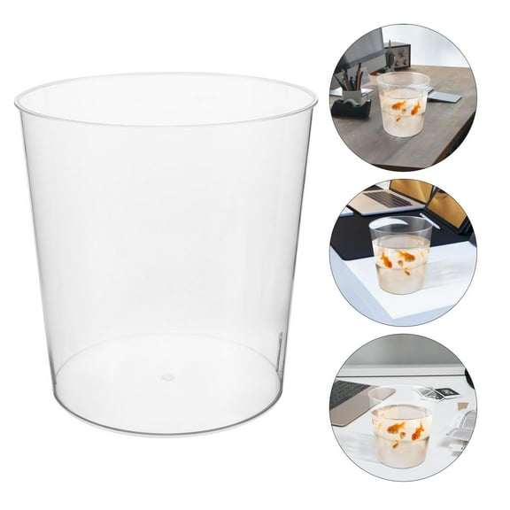 Hemoton Transparent Shatterproof Fish Tank Round Desktop Goldfish Bowl Ideal for Small Fish Ideal for Home Office Desktop Decoration