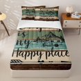 thumbnail image 2 of Erosebridal Camper Camping Zipper Queen Comforter Set with Fitted Sheet and 2 Pillowcases, RV Accessories Travel Trailor Zipper Bedding Set, Brown Teal, 2 of 7