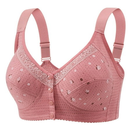 Elvqul Bras for Women Wirefree Bralette Breathable Juniors Pink Underwear Nylon Bras