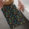 thumbnail image 2 of Colorful Games Symbol Black Pattern Bathroom Rugs Mat,Non Slip Microfiber Bathroom Rug,Rubber Backing,Soft Bathroom Mats for Bathroom Floor,Tub and Shower,20x32in(50x80cm), 2 of 5