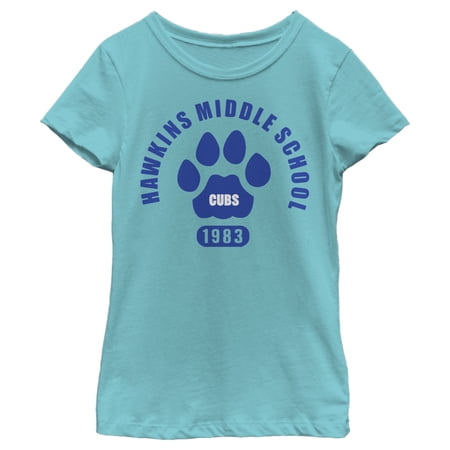 Netflix Girl s Stranger Things Hawkins Middle School Cubs 1983 Graphic T-Shirt