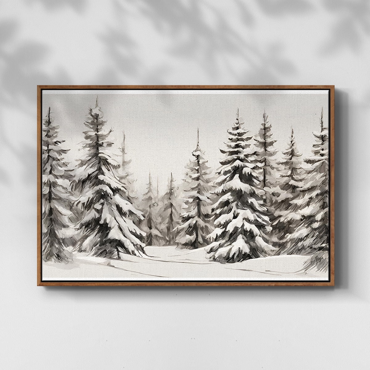 Vintage Landscape-CXCII By Wexford Home Framed in Walnut Wood Gallery Wrapped Canvas 27 in. x 41 in.