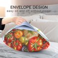 thumbnail image 4 of Yayeee Pillowcase Queen Size Set of 2 Satin Wrinkle Resistant Pillow Case, Purple Floral Tomatoes, 4 of 7