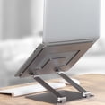 thumbnail image 4 of Support pour Ordinateur Portable Support de Bureau en Alliage Antidérapant Base Universelle Réglable Support de Tablette Base à Double Couches Support de Refroidissement Stable Maison Dortoir Gris, 4 of 9