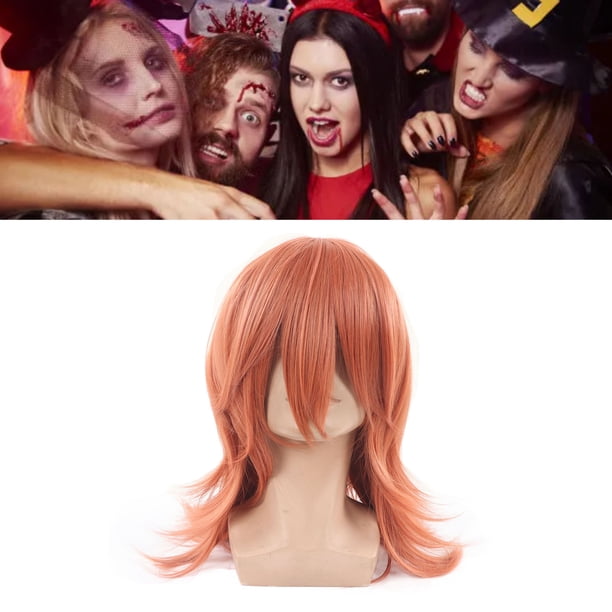 Peluca De Capas Largas De Color Marrón Anaranjado, Peluca Sintética De Cosplay De Anime Resistente Al Calor Para Halloween Para Mujeres