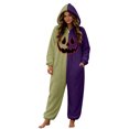 thumbnail image 3 of Halloween Onesie Adult Pumpkin Hooded Pajamas for Women Men, Flannel Long Sleeve Loose Fit Jumpsuit, Warm Casual Loungewear for Fall Winter Home Wear, 3 of 6