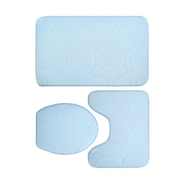 Cateissary 3x Pedestal de baño ecológico, tapa de inodoro suave y absorbente, fácil de limpiar e instalar, moderno Juegos de accesorios de baño cielo azul