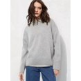 thumbnail image 2 of Women'S Light-Weight Soft Petite Crewneck Solid Plain Sweaters Fall Winter Pullover Jumper Tops Light Gray M, 2 of 4