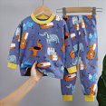 thumbnail image 2 of TOWED22 Baby Boy Pajama Set 2Pcs Long Sleeve Print Top and Pants Cotton Pjs Soft Sleepwear Jammies Fall Winter 6-12 Months 12-24 Months 2t 3t 4t 5t 6t 7t 8t 9t Children,Blue,6-12 M, 2 of 4