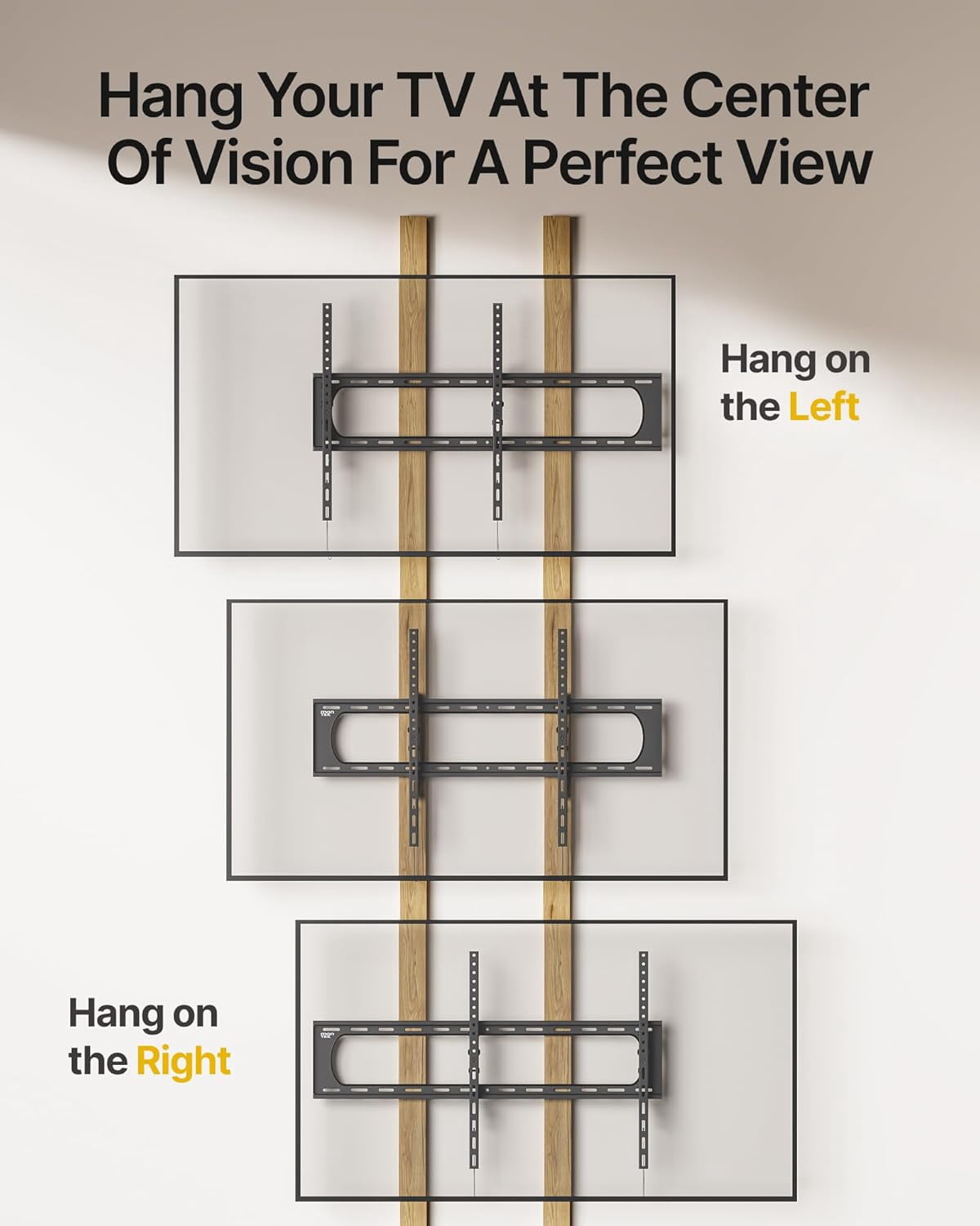 monTEK Heavy Duty Tilting TV Wall Mount for 60–120" TVs – 10° Tool-Free Tilt, Low Profile 3.1" Slim Bracket, Supports Up to 300 lb, Fits 16"/18"/24" Studs, Max VESA 900x600