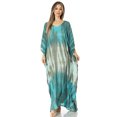 thumbnail image 5 of Sakkas Tacy Women's Casual Boho Summer Maxi Dress Caftan Kaftan Cover-up LougeWear - 25-Teal - One Size Regular, 5 of 5