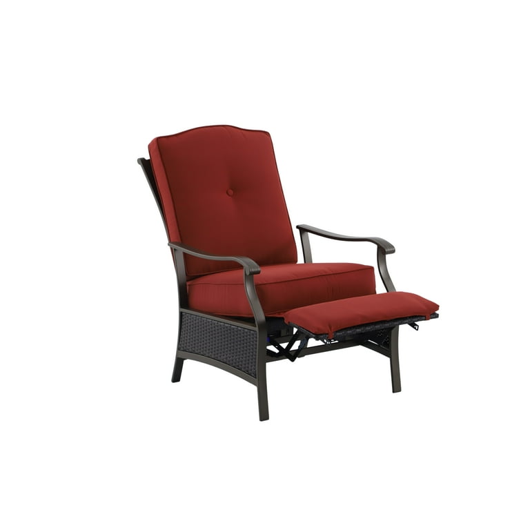Better Homes Gardens Providence Steel Outdoor Recliner with Cushions Red Bronze Walmart