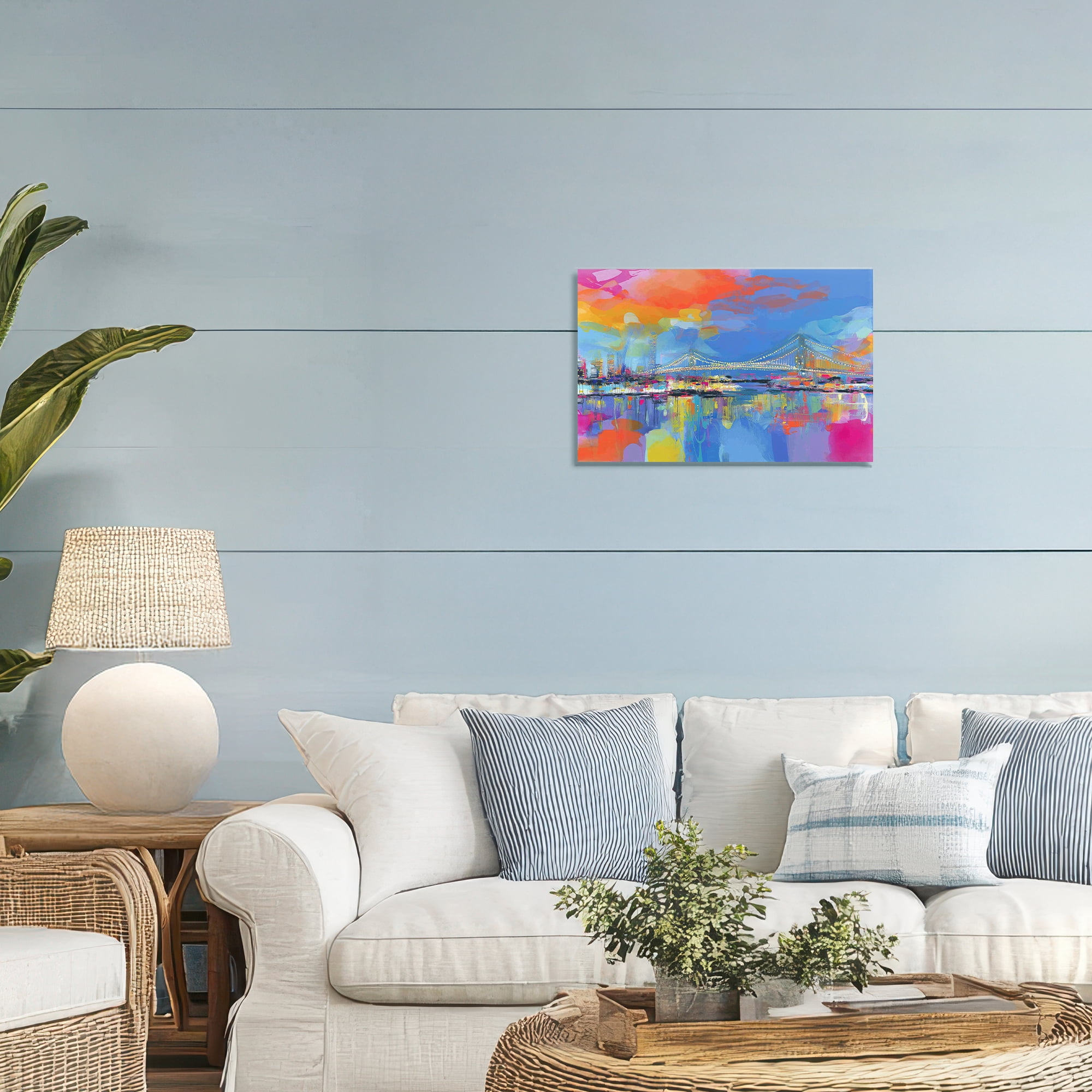 Stupell Industries Bay Bridge Aglow at Sunrise Canvas Wall Art, design by Chromatic Storm Studio
