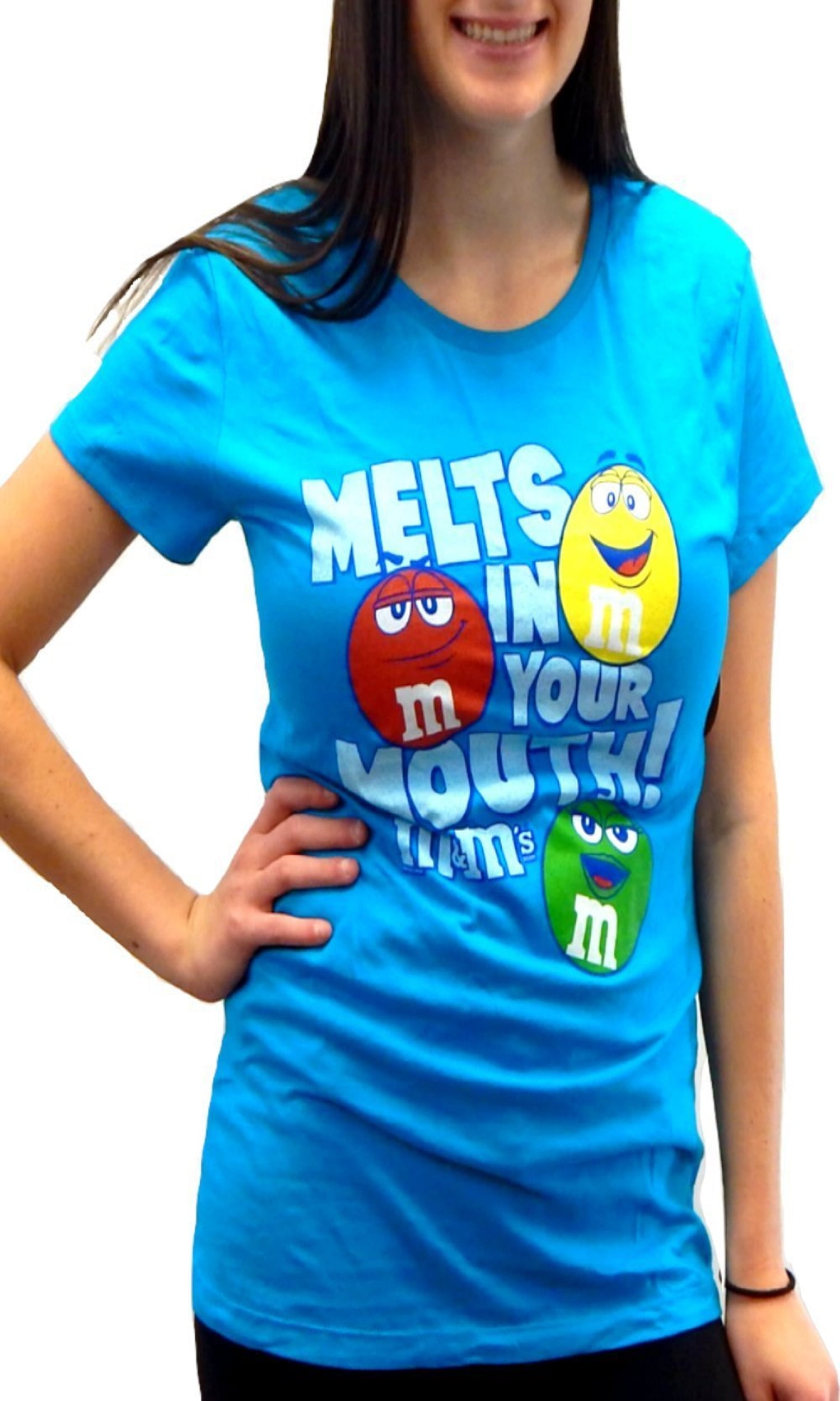 blue m&m shirt