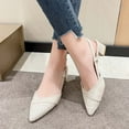 thumbnail image 6 of CQONEPT Slingback Kitten Heels for Women Pointed Toe Low Chunky Heels Slip On Pumps with Buckled Straps Dress Work Heeled Sandals Size 7.5 Beige, 6 of 6