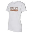 thumbnail image 2 of Women's Heather Gray Texas Longhorns Checkered Team Name Wavy Tri-Blend T-Shirt, 2 of 3