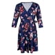thumbnail image 5 of Vestido De Media Pierna Cuello V Manga Corta Floral Mujer Fiestas De Disfraces Noche De SG Baoblaze  Vestido en V floral con cuello en V, 5 of 8
