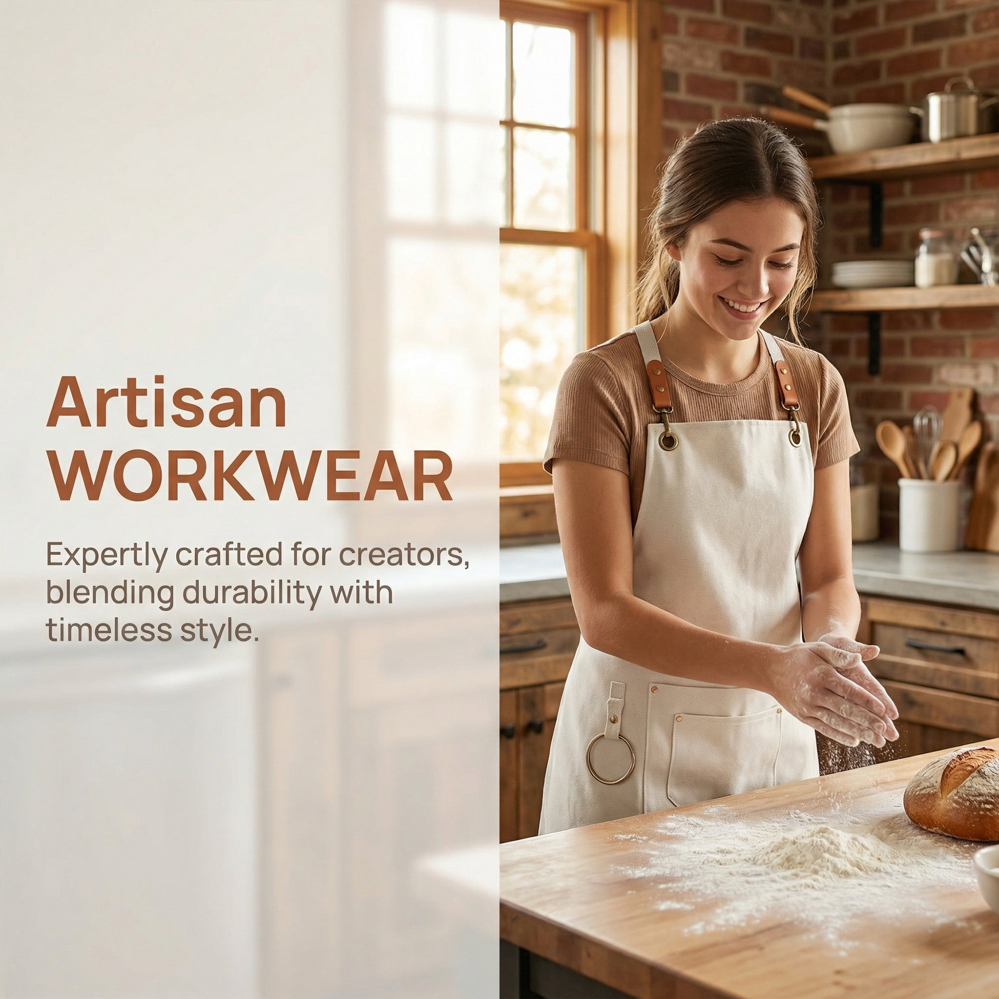 Unique Bargains Adjustable Long Waist Cooking Apron with Pockets 29.4x26.8in Cream