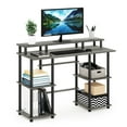 thumbnail image 5 of Furinno Turn-N-Tube Computer Desk with Top Shelf, French Oak Grey/Black, 5 of 5