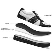 CMR CHAMARIPA Casual Men's Elevator Sneakers - Leather Tall Men Shoes 6 CM / 2.36 Inches