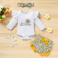 thumbnail image 2 of Viworld Newborn Infant Baby Clothes Set, Flying Sleeve Romper+Floral Print Shorts+Headband Outfits Set, 2 of 11