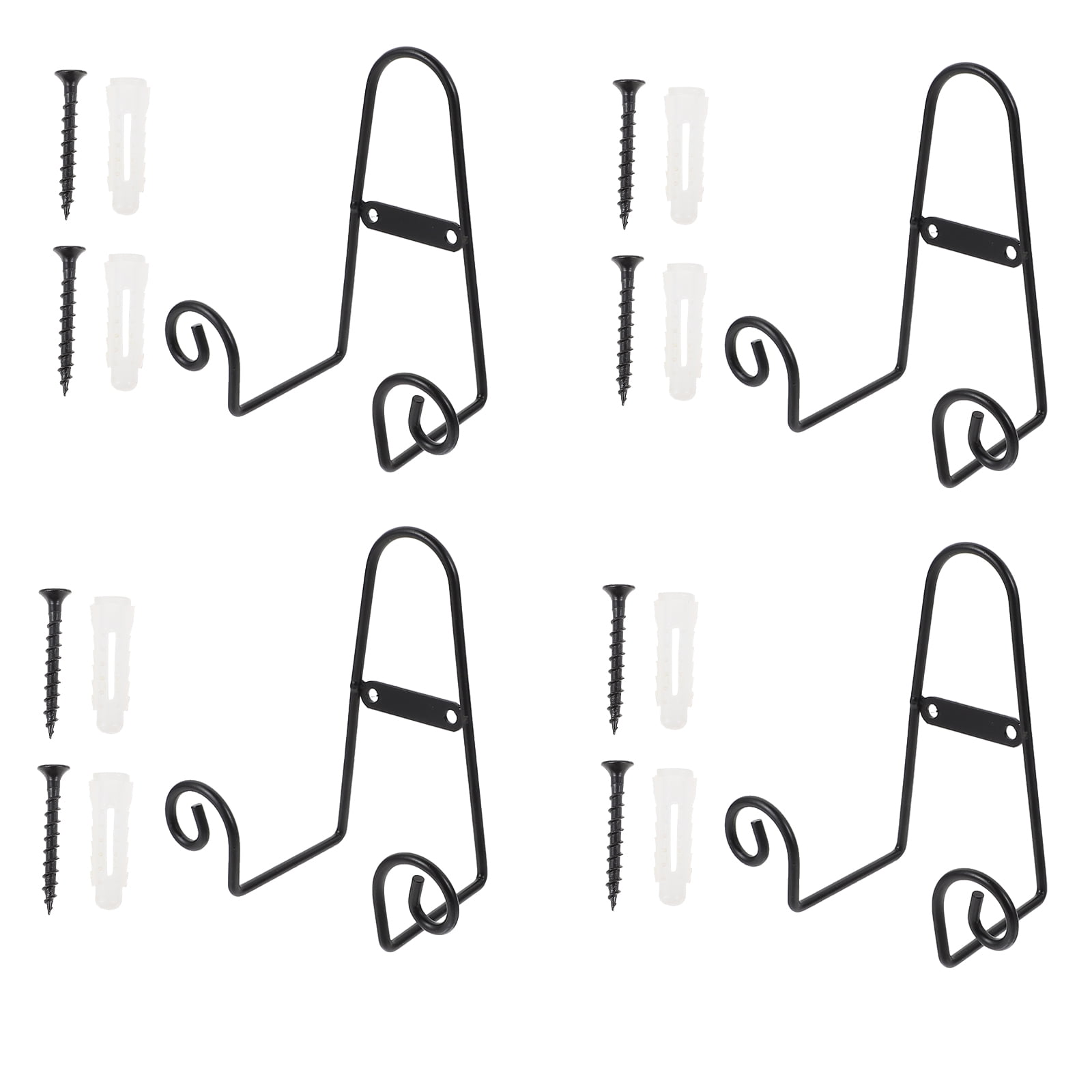 4pcs Decorative Plate Display Racks Iron Display Stands Dinner Plate Holders