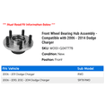 thumbnail image 2 of Front Wheel Bearing Hub Assembly - Compatible with 2006 - 2014 Dodge Charger 2007 2008 2009 2010 2011 2012 2013, 2 of 2