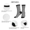 thumbnail image 5 of Mens Crew Socks Womens Checkerboard Black And White Workout Training Athletic Socks, 5 of 7