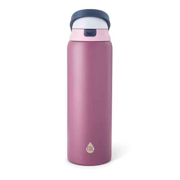 TAL 32oz Stainless Steel 2-in-1 Water Bottle with Straw and Chug Lid, Berry