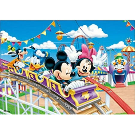 Mickey Mouse Minnie Mouse, Donald Duck and Goofy ride the Roller Coaster- 10x14 3D Lenticular Poster Print - ready to Frame or Hang, Measuring 10x14, it's a high.., By