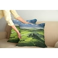 thumbnail image 3 of Ambesonne Landscape Throw Pillow Cover 2 Pack, Sunrise in the Valley, 20", Green Blue, 3 of 6