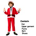 thumbnail image 1 of Conjunto de Papá Noel, conjunto de disfraz de fiesta de Navidad rojo infantil, disfraces navideños para niños y niñas, 1 of 7