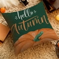 thumbnail image 5 of Guanhe Fall Pillow Covers 18x18 Inch Autumn Thanksgiving Orange Pumpkin Plaid Throw Pillow Covers Fall Rustic Farmhouse Pillowcases for Couch Home Decor, 5 of 8